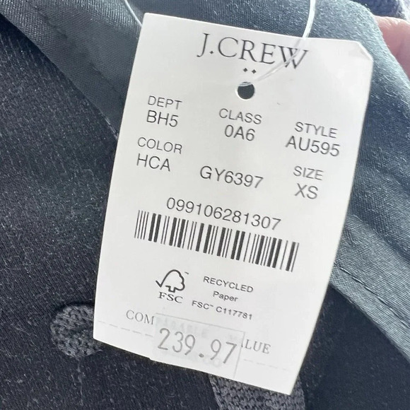 J. Crew Factory Mens Sz XS Thompson Two Button Knit Blazer Jacket Dark Gray NWT - Picture 9 of 9